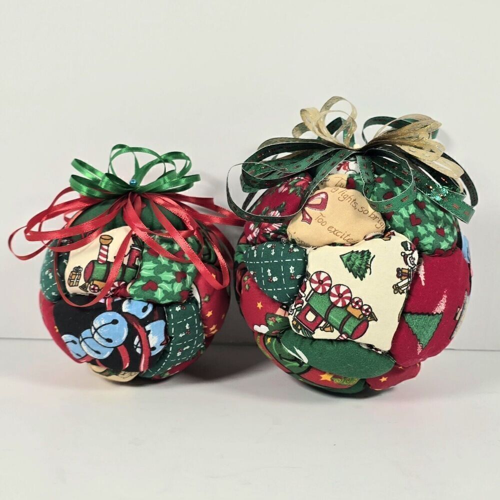 Handmade Quilted Patchwork Christmas‎ Ornaments Country Farmhouse Cottagecore
